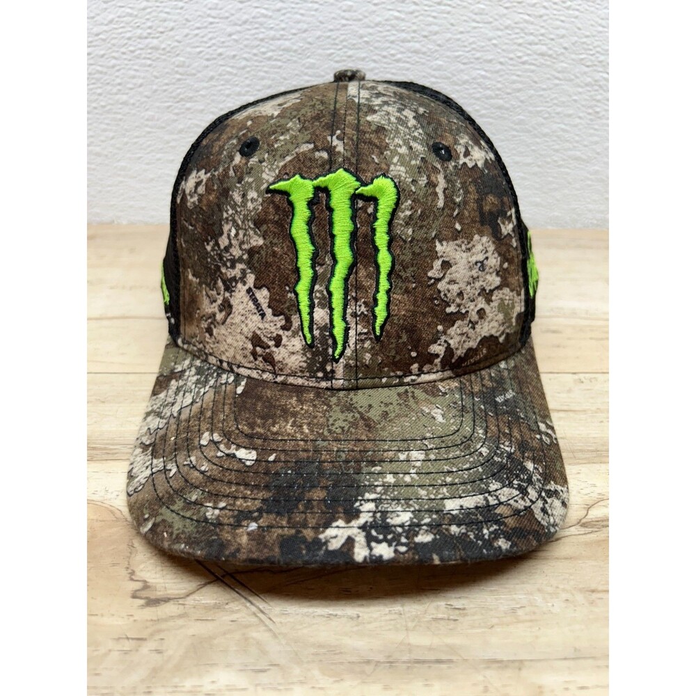 MONSTER Energy Truetimber Camo Baseball Cap Mesh Back Truckers Hat NEW